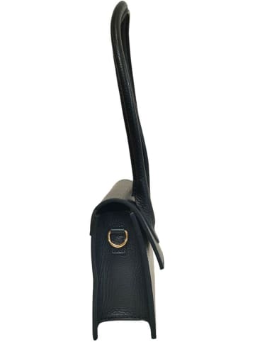 ORE10 Leder-Schultertasche in Schwarz - (B)26 x (H)13 x (T)7 cm