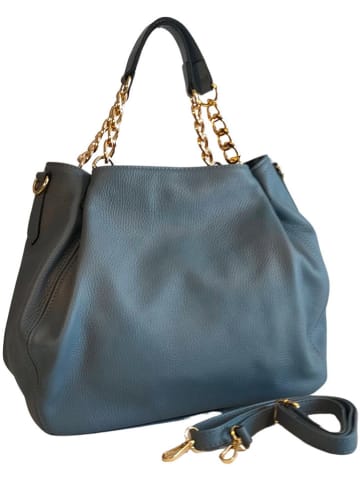 ORE10 Leren shopper petrol - (B)27 x (H)45 x (D)15 cm