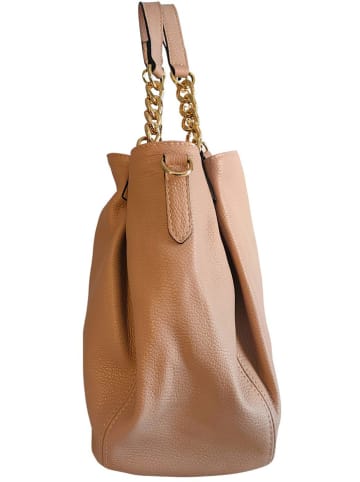 ORE10 Skórzany shopper bag w kolorze jasnoróżowym - 27 x 45 x 15 cm