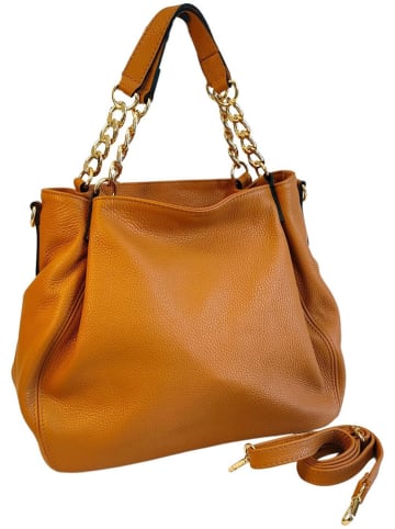 ORE10 Leren shopper cognackleurig - (B)27 x (H)45 x (D)15 cm