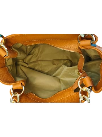 ORE10 Skórzany shopper bag w kolorze jasnobrązowym - 27 x 45 x 15 cm