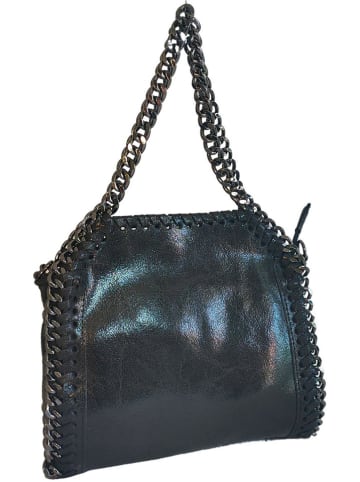 ORE10 Leder-Schultertasche in Schwarz - (B)22 x (H)23 x (T)6 cm