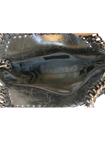 ORE10 Leder-Schultertasche in Schwarz - (B)22 x (H)23 x (T)6 cm
