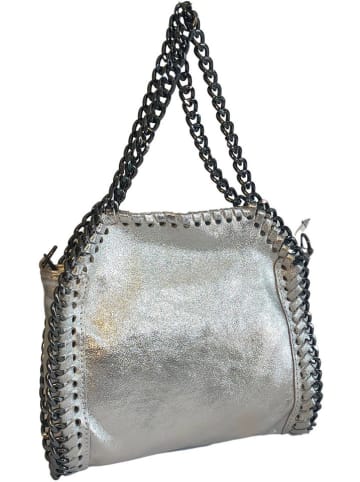 Florence Bags Leder-Schultertasche in Silber - (B)22 x (H)23 x (T)6 cm