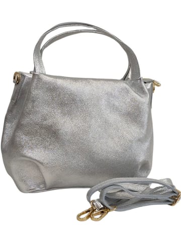 ORE10 Leder-Henkeltasche in Silber - (B)34 x (H)21 x (T)13 cm