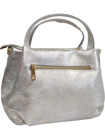 ORE10 Leder-Henkeltasche in Silber - (B)34 x (H)21 x (T)13 cm