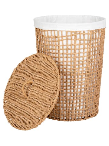 House Nordic Kosz "Pomal" w kolorze jasnobrązowym na pranie - wys. 56 x Ø 42 cm