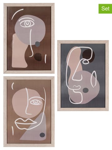 House Nordic 3er-Set: Bilderrahmen "Madison" in Hellbraun - (B)30 x (H)21 cm