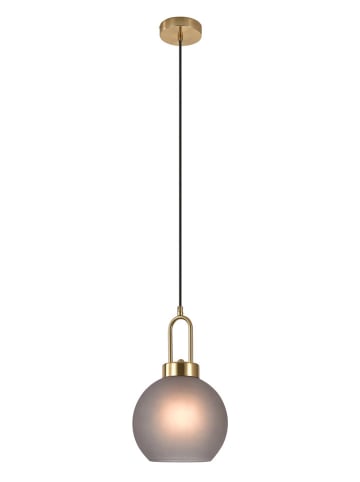 House Nordic Hanglamp "Luton" lichtgrijs/goudkleurig - (H)33 x Ø 25 cm