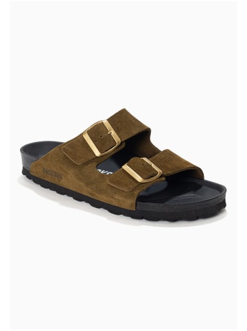 BACKSUN Leder-Pantoletten "Bali" in Khaki