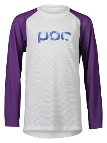 POC Koszulka kolarska "Essential MTB" w kolorze biało-fioletowym
