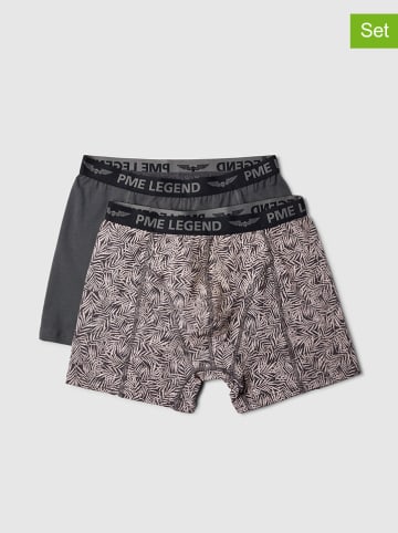 PME Legend 2er-Set: Boxershorts in Grau/ Schwarz