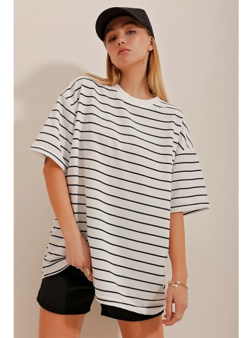 Trend Alacati Koszulka w kolorze biało-czarnym