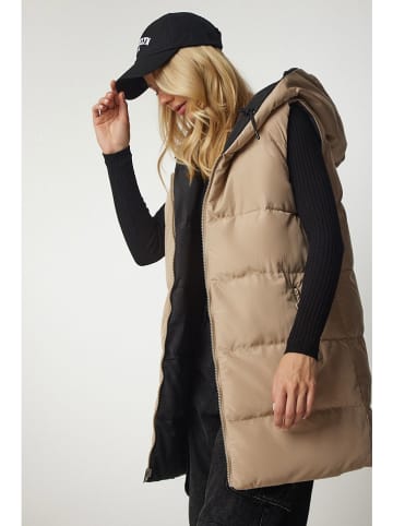 Happiness Istanbul Wende-Weste in Schwarz/ Beige