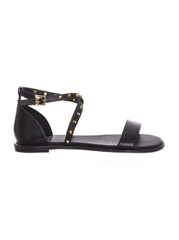 Michael Kors Leder-Sandalen in Schwarz/ Gold