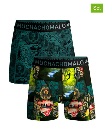 Muchachomalo 2-delige set: boxershorts turquoise/meerkleurig