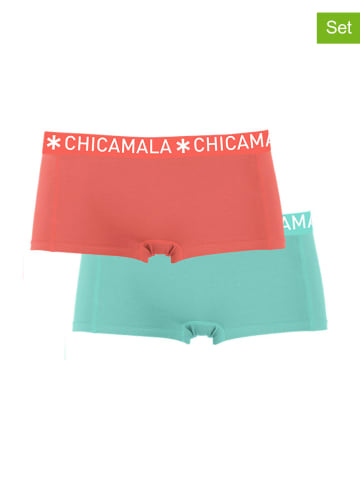 Muchachomalo 2-delige set: boxershorts turquoise/roze