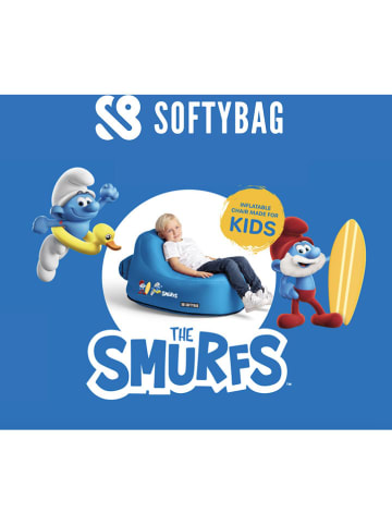 SOFTYBAG Fotel powietrzny "Chair Kids Smurf" w kolorze niebieskim - 85 x 70 x 88 cm