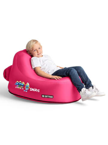 SOFTYBAG Fotel powietrzny "Chair Kids Smurf" w kolorze różowym - 85 x 70 x 88 cm