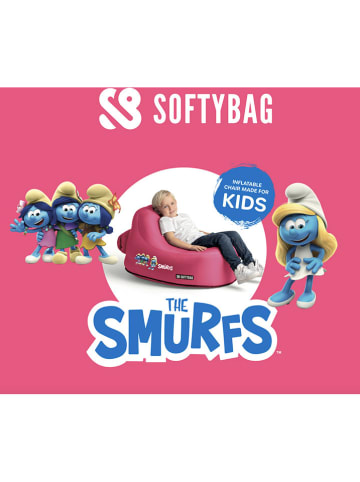 SOFTYBAG Kinderopblaasfauteuil "Chair Kids Smurf" roze - (B)85 x (H)70 x (T)88 cm