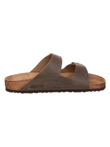 Birkenstock Leder-Pantoletten "Arizona" in Khaki - Weite N