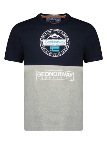 Geographical Norway Shirt "Juillon" in Dunkelblau/ Grau