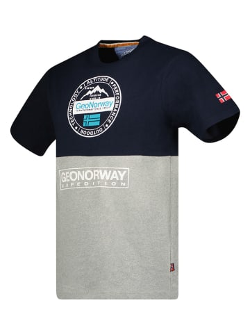 Geographical Norway Shirt "Juillon" donkerblauw/grijs