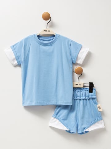 Moi Noi 2tlg. Outfit in Blau/ Weiß