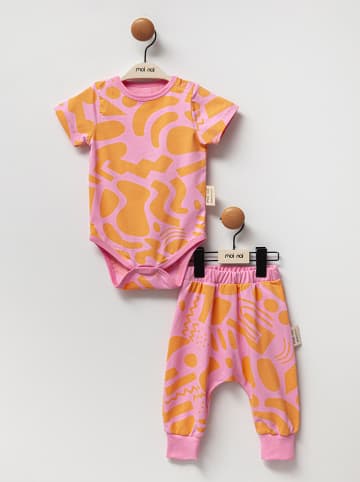 Moi Noi 2tlg. Outfit in Pink/ Orange