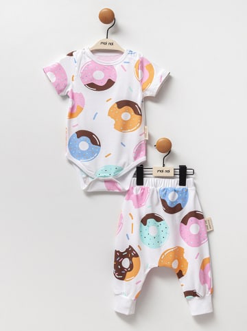 Moi Noi 2-delige outfit wit/meerkleurig