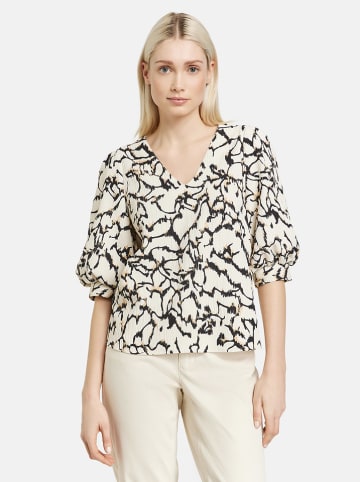 TAIFUN Bluse in Creme/ Schwarz