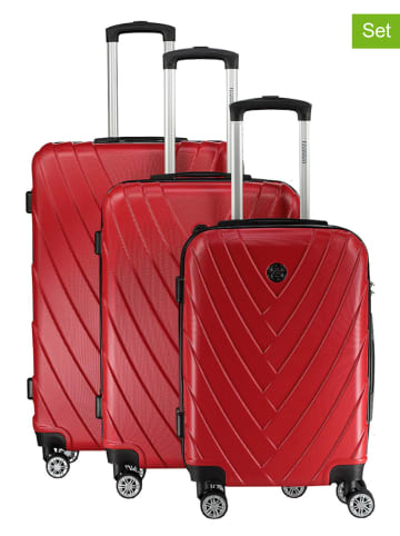 Geographical Norway 3-delige hardcase-trolleyset "Salamanque" rood