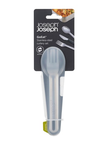 JosephJoseph 3tlg. Reise-Besteckset "Go Eat" in Silber