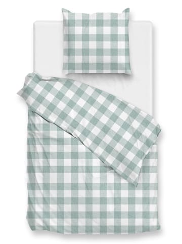 Zo!Home Beddengoedset "Quattro di Lino" wit/mintgroen