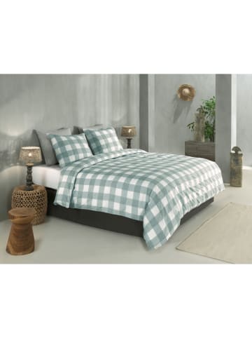 Zo!Home Beddengoedset "Quattro di Lino" wit/mintgroen