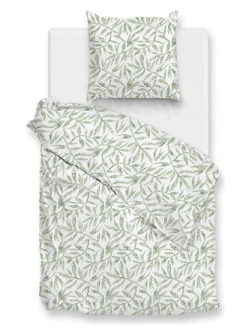 Zo!Home Beddengoedset "Ramoscello" wit/groen