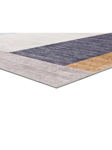 Atticgo Kurzflor-Teppich "Class" in Creme/ Blau/ Hellgrau