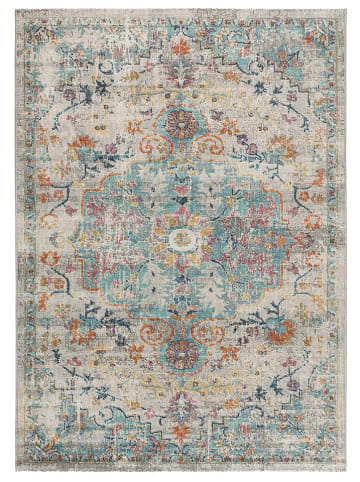 Moma Outdoor-Teppich "Luna" in Creme/ Türkis/ Orange