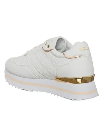 Patrizia Pepe Skórzane sneakersy w kolorze złoto-białym