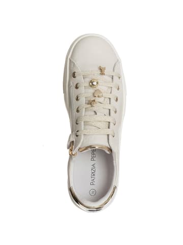 Patrizia Pepe Leren sneakers crème