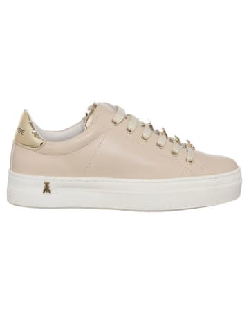 Patrizia Pepe Leder-Sneakers in Beige/ Gold