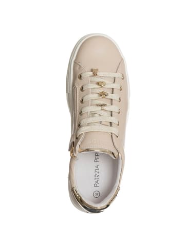 Patrizia Pepe Leren sneakers beige