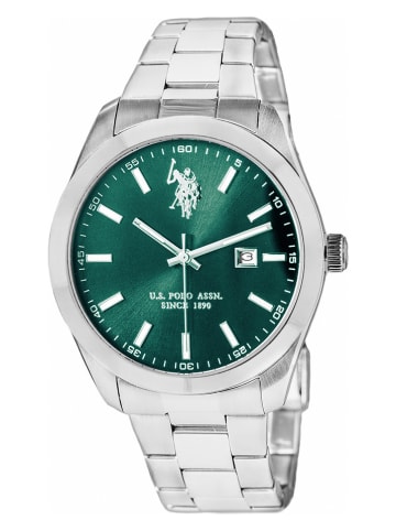 U.S. Polo Assn. Quarzuhr in Dunkelgrün/ Silver