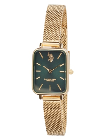 U.S. Polo Assn. Zegarek kwarcowy w kolorze złoto-ciemnozielonym