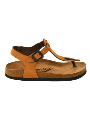 Moosefield Leder-Zehensandalen in Hellbraun