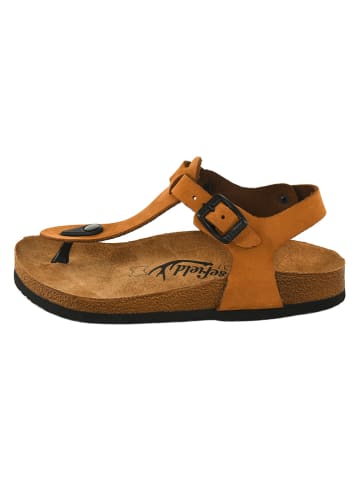 Moosefield Leren teensandalen lichtbruin