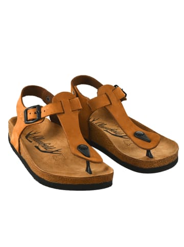 Moosefield Leren teensandalen lichtbruin