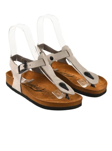 Moosefield Leder-Zehensandalen in Grau