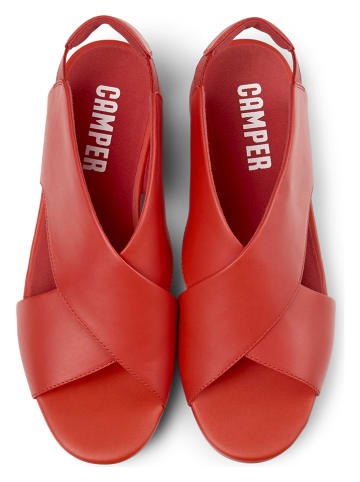 Camper Leren sleehaksandalen rood