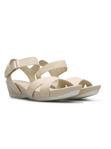Camper Leren sleehaksandalen beige